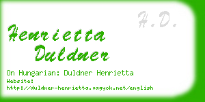 henrietta duldner business card